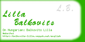 lilla balkovits business card